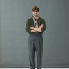 Pantalon Double Pince Flanelle Gris - Coupe Balloon