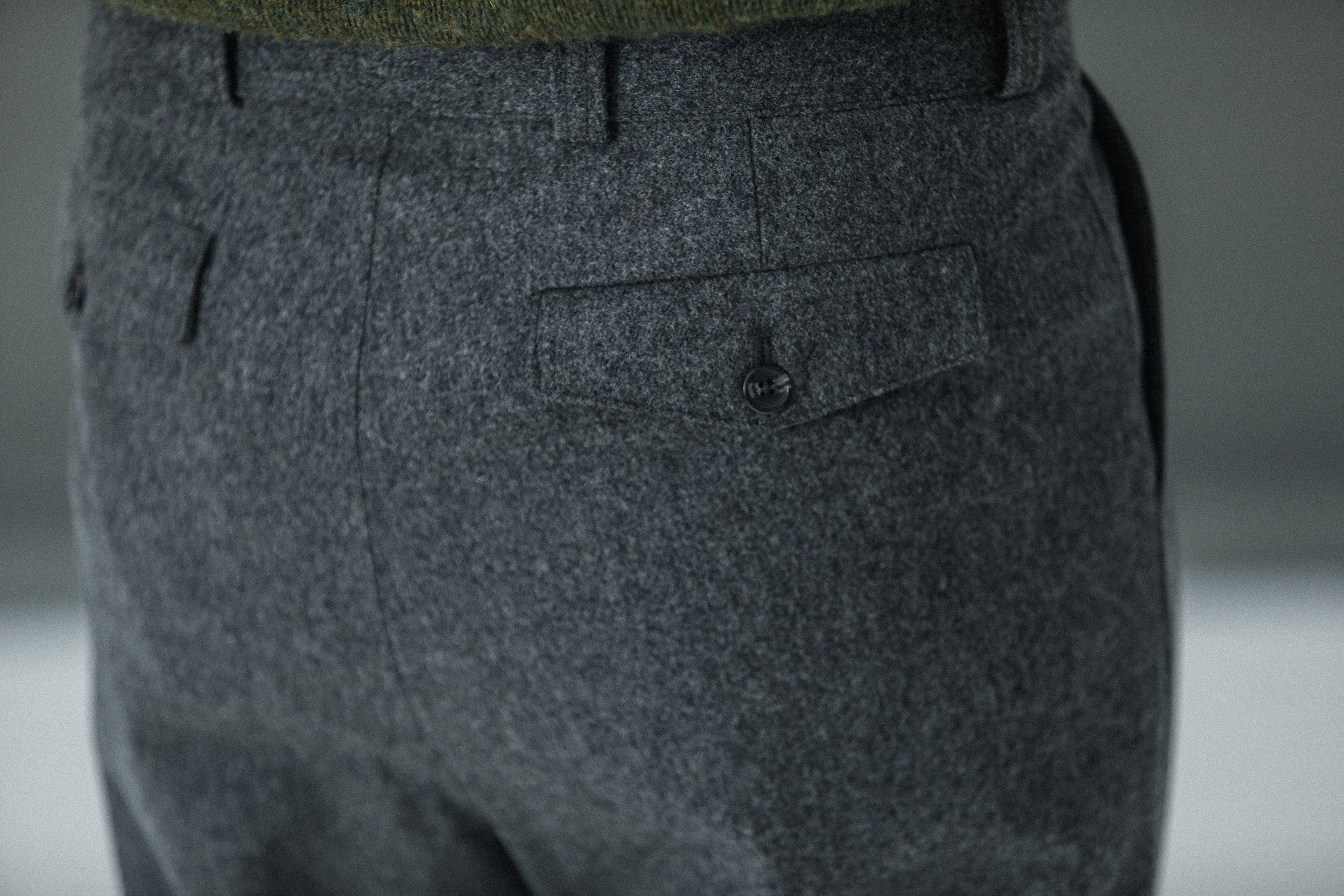 Pantalon Double Pince Flanelle Gris - Coupe Balloon