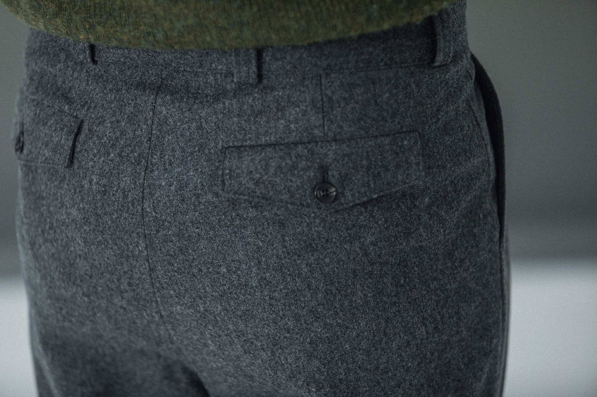 Pantalon Double Pince Flanelle Gris - Coupe Balloon