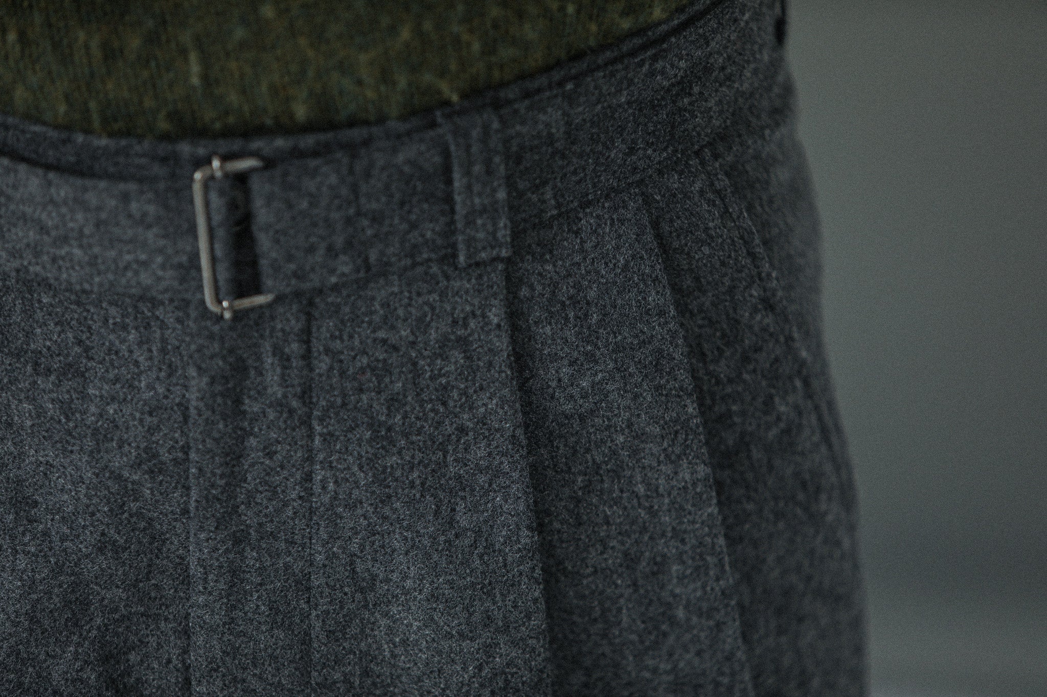 Pantalon Double Pince Flanelle Gris - Coupe Balloon
