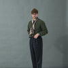 Pantalon Double Pince Flanelle Navy - Coupe Balloon