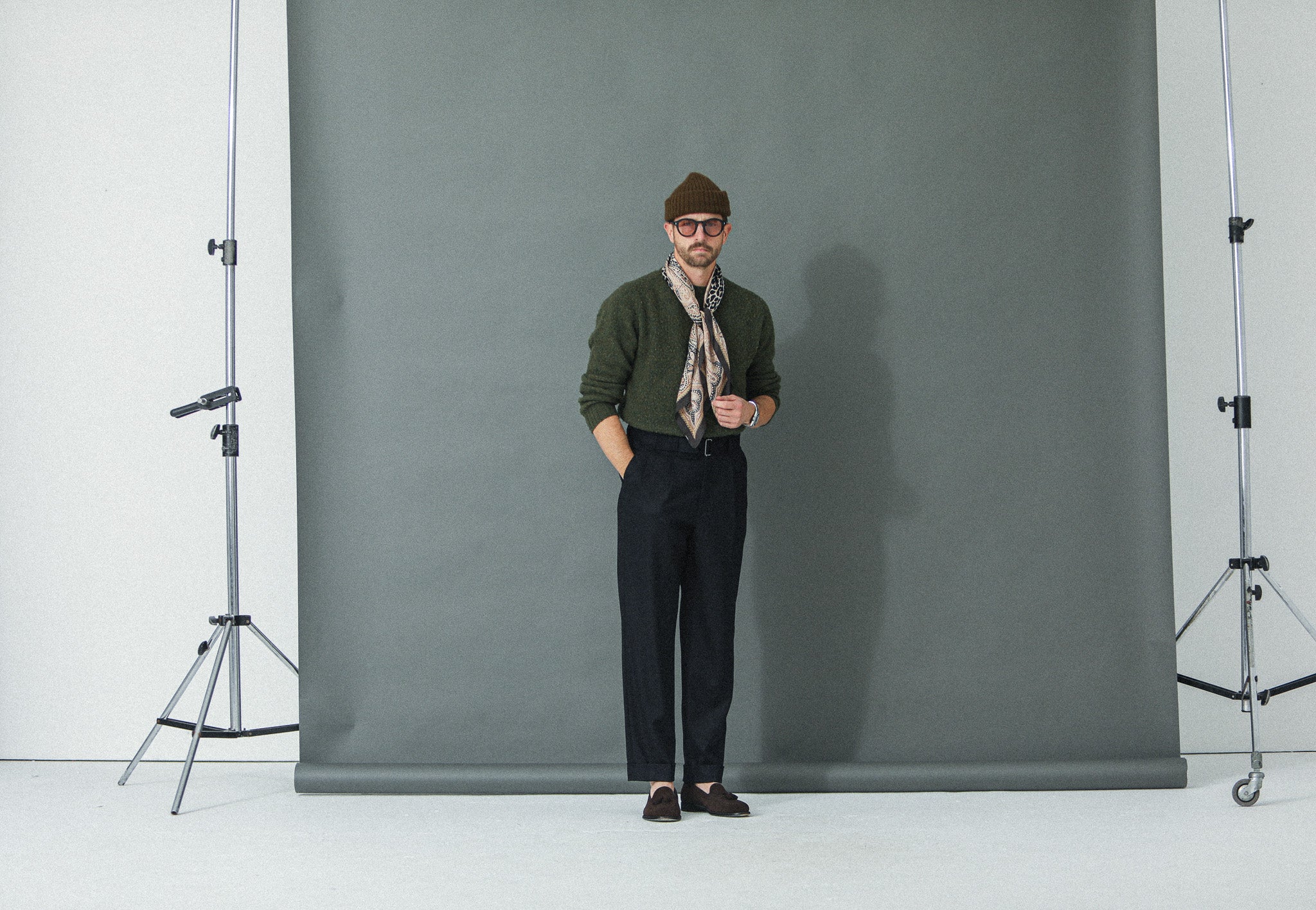Pantalon Double Pince Flanelle Navy - Coupe Balloon
