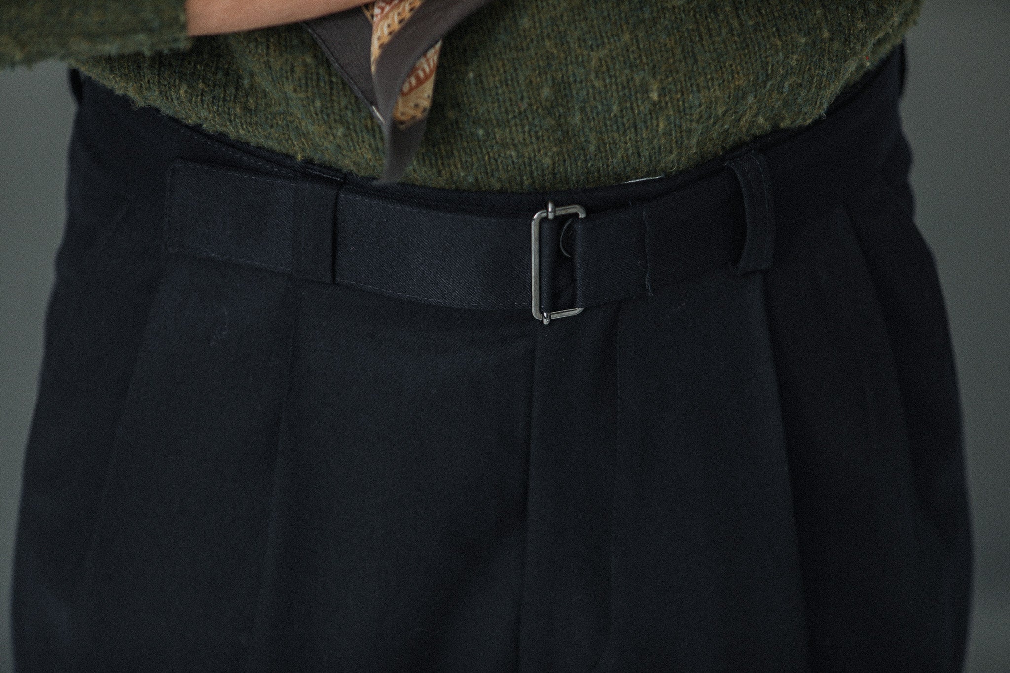 Pantalon Double Pince Flanelle Navy - Coupe Balloon