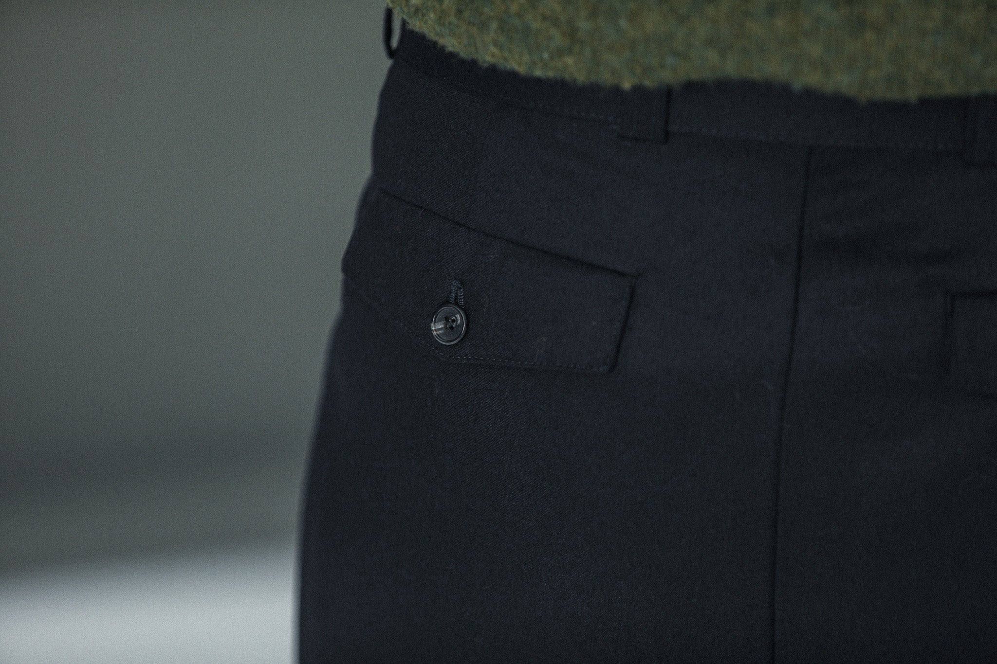 Pantalon Double Pince Flanelle Navy - Coupe Balloon