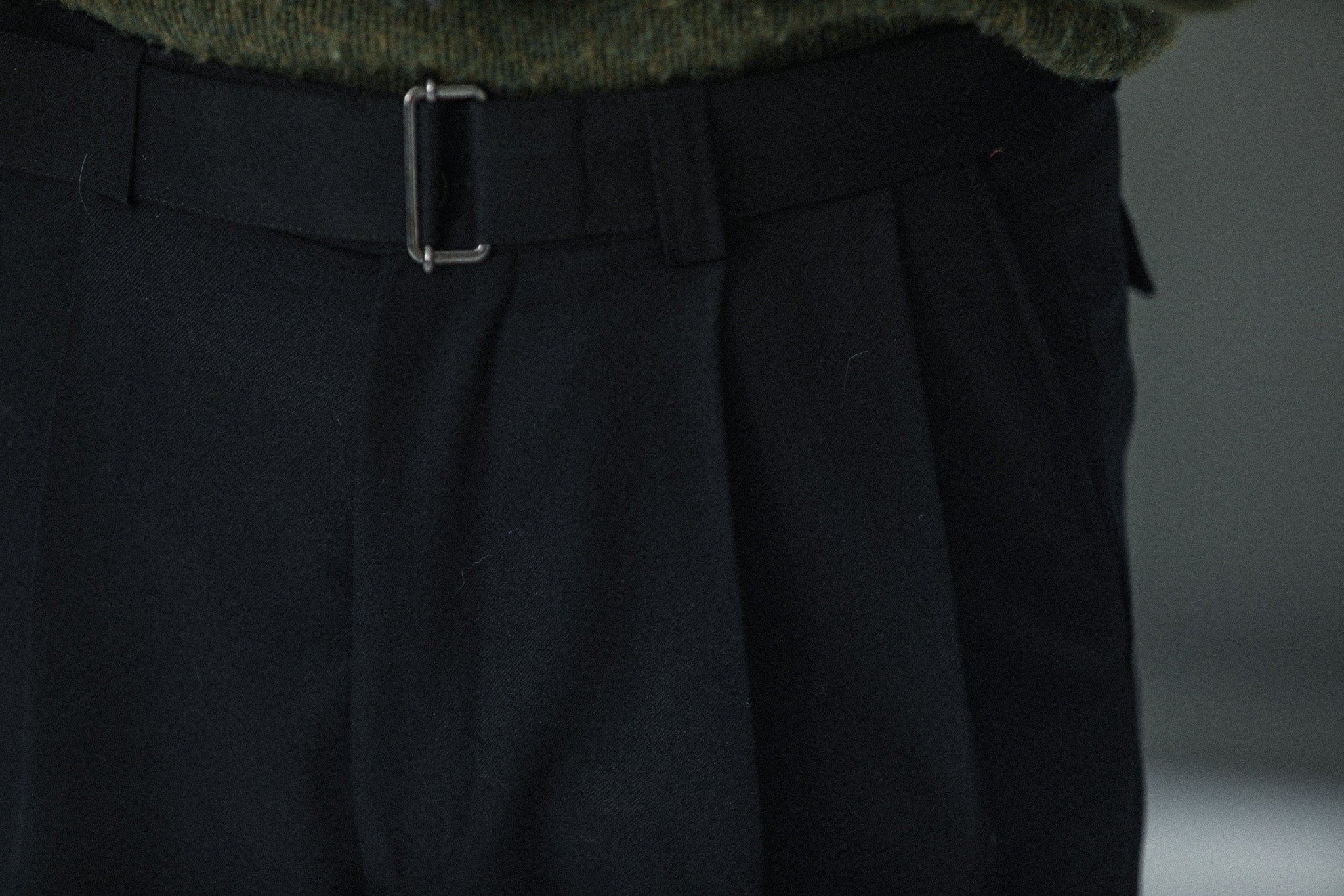 Pantalon Double Pince Flanelle Noir - Coupe Balloon
