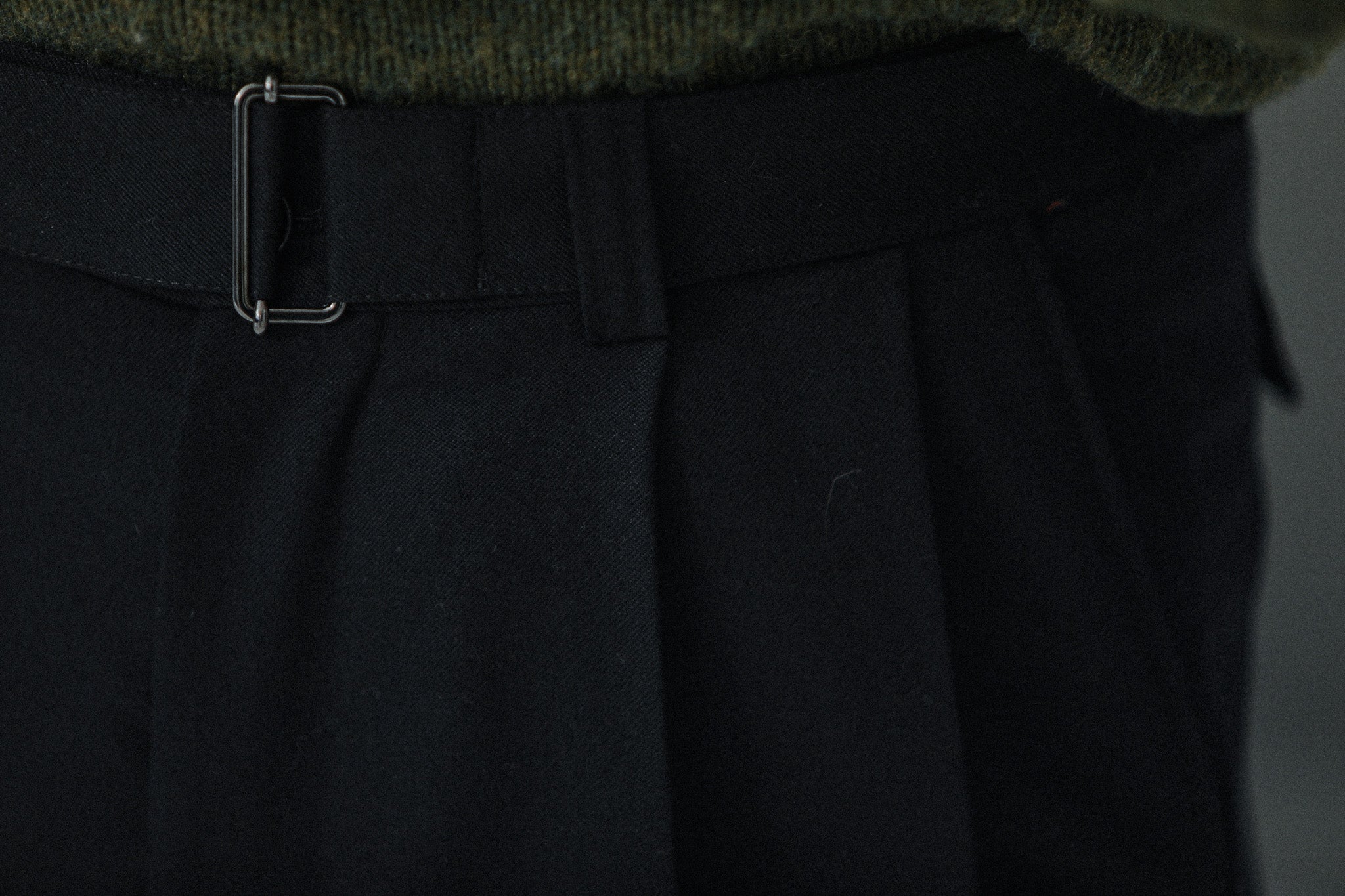 Pantalon Double Pince Flanelle Noir - Coupe Balloon