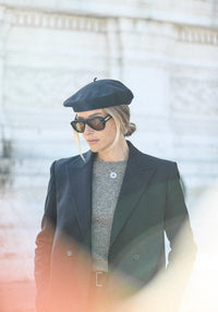 Blazer Croisé Flanelle Noire Light Oversize