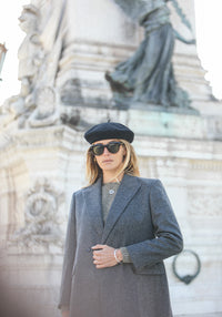 Blazer Croisé Flanelle Grise Light Oversize