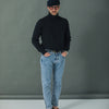 Pull Col Roulé Pure Laine Marine
