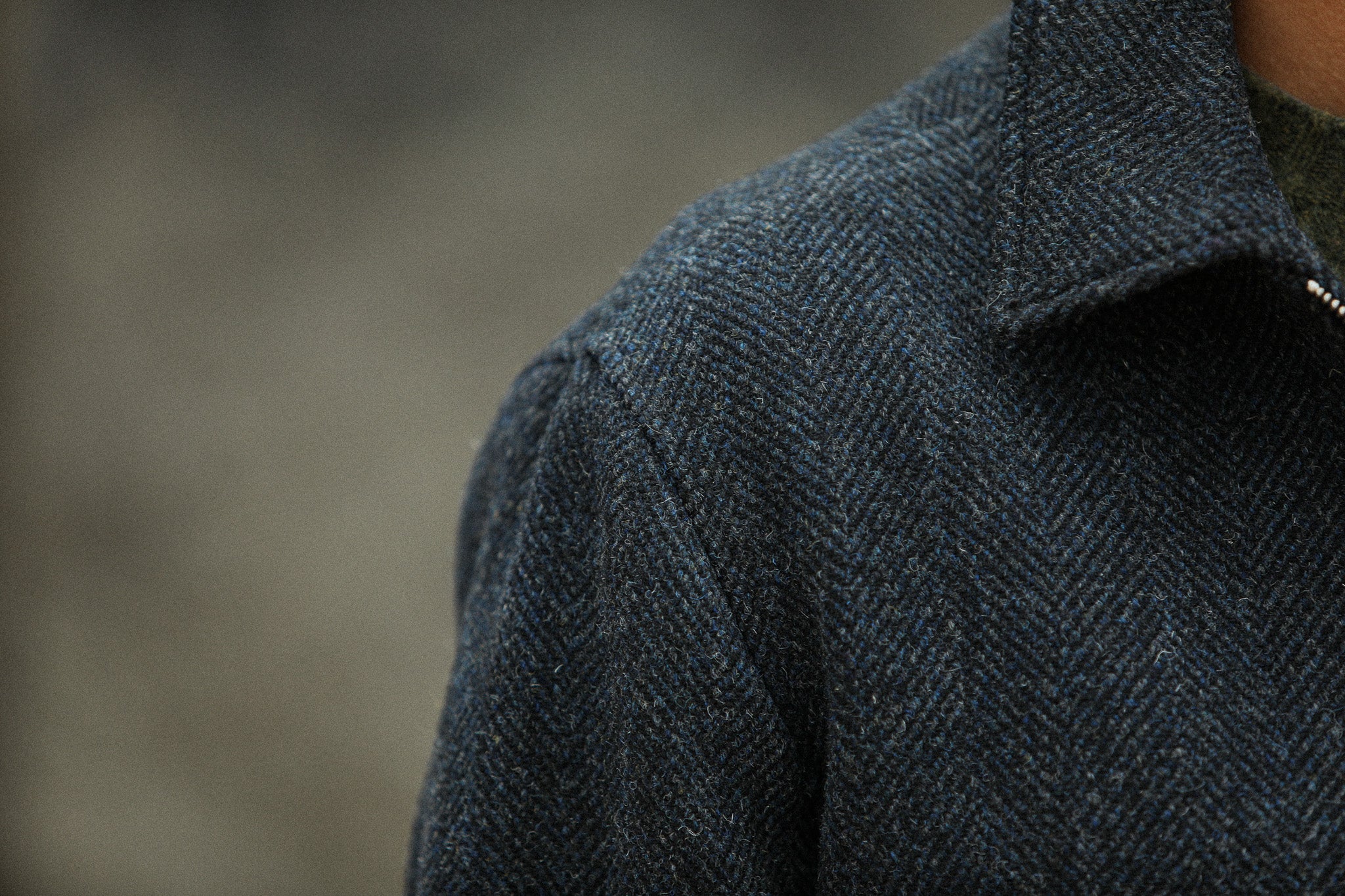 Veste Aviator Laine Chevrons Blue