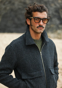 Veste Aviator Laine Chevrons Blue