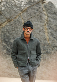 Veste Aviator Laine Chevrons Khaki