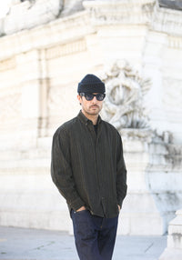 Chemise Velours Japan Stripes Khaki - New Modern Fit