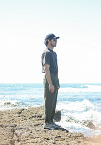 Chino Militaire Double Pince Lin Khaki - Comfort Fit