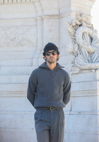 Pull Trucker lambswool - Dark Grey