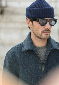 Veste Aviator Laine Chevrons - Blue