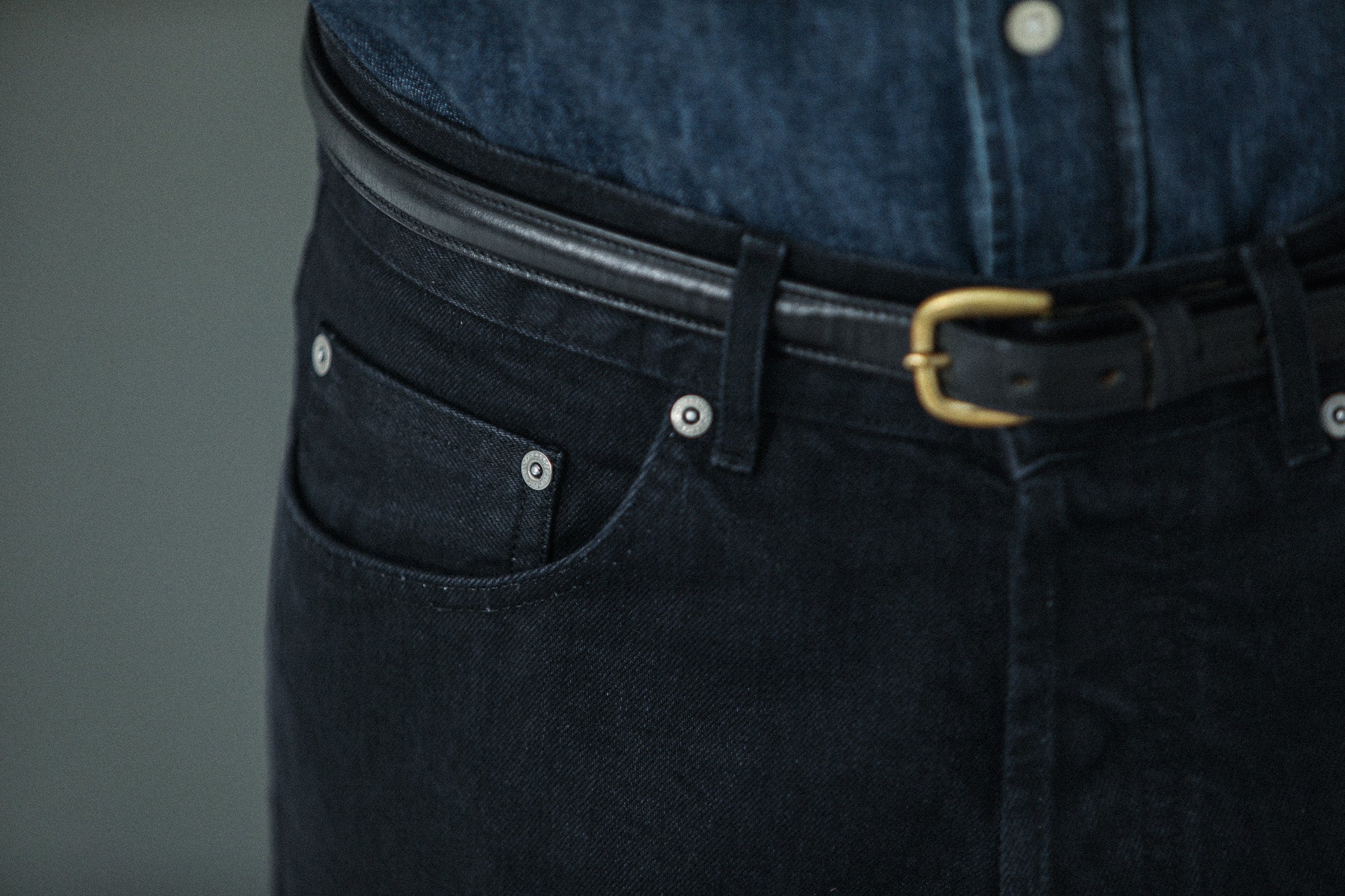 Jean Selvedge Noir Rinse Wash - Athletic Fit