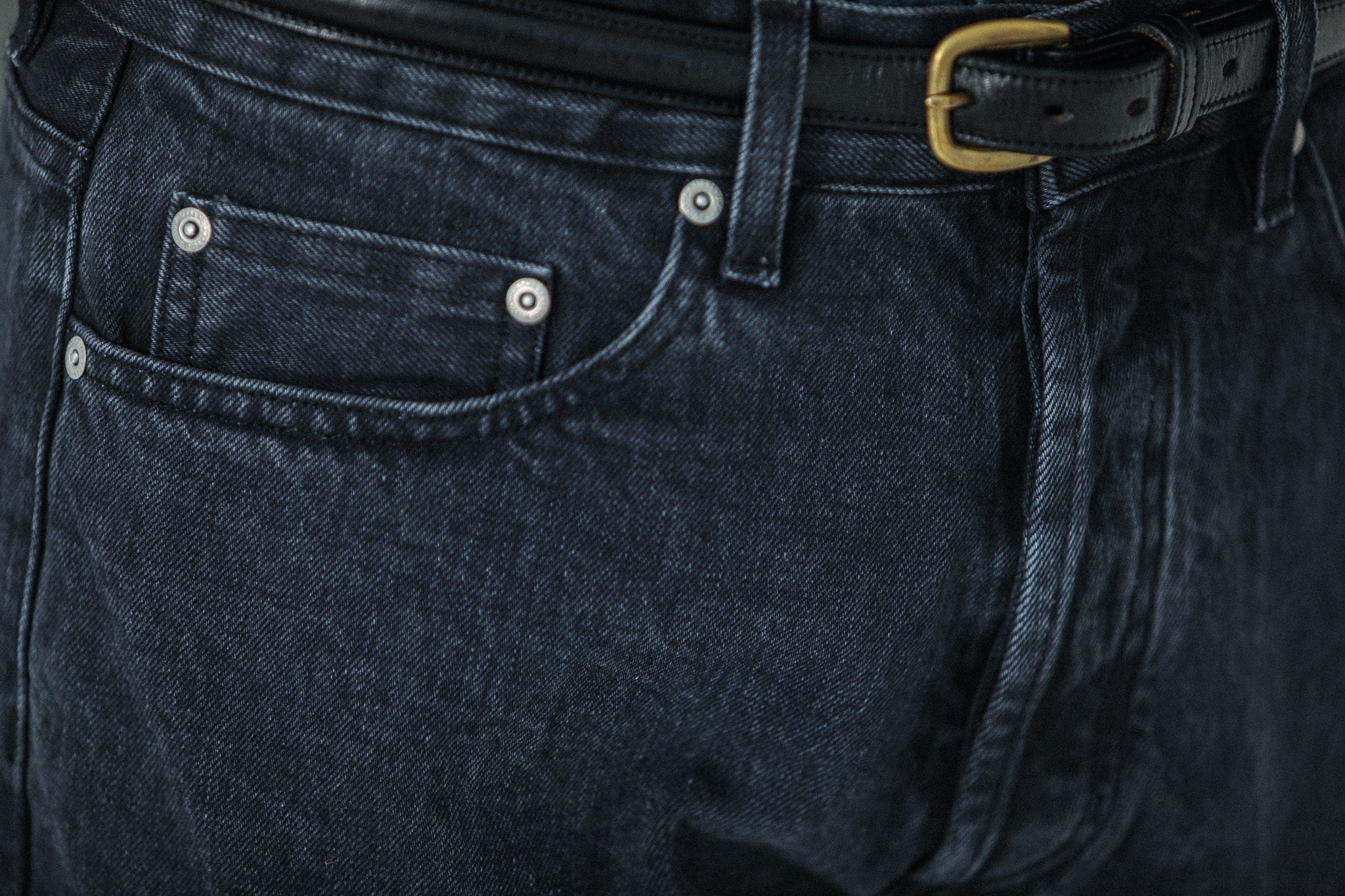 Jean Selvedge Noir Stonewash - Athletic Fit