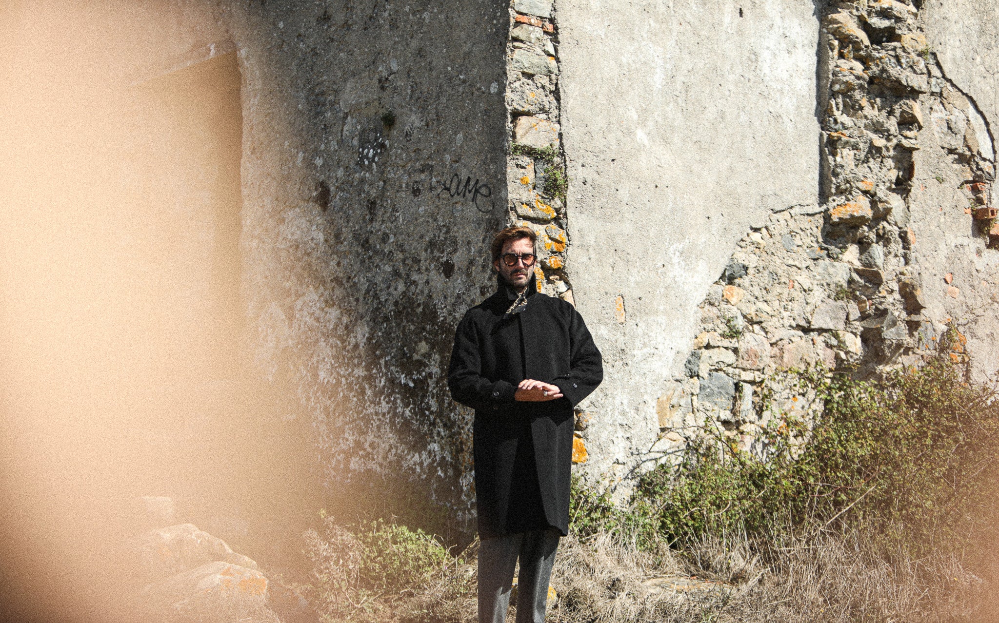 Manteau Balmaccan Laine & Cachemire Noir