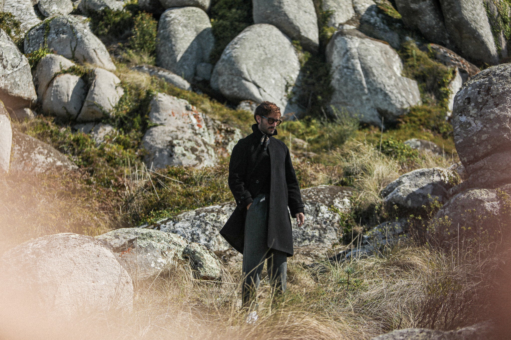 Manteau Balmaccan Laine & Cachemire Noir