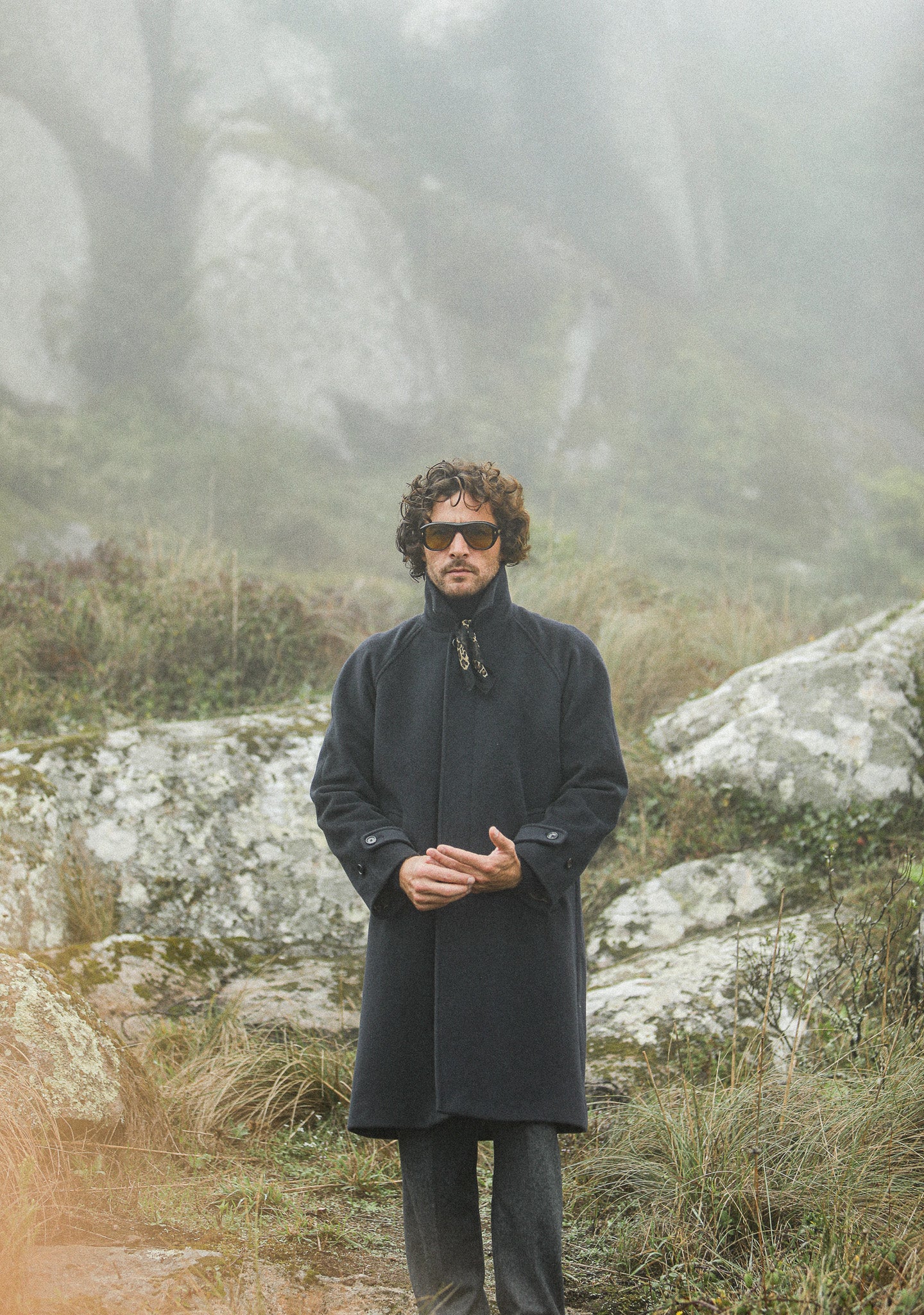 Manteau Balmaccan Laine & Cachemire Marine
