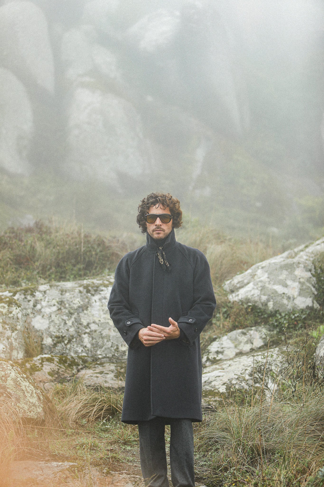 Manteau Balmaccan Laine & Cachemire Marine