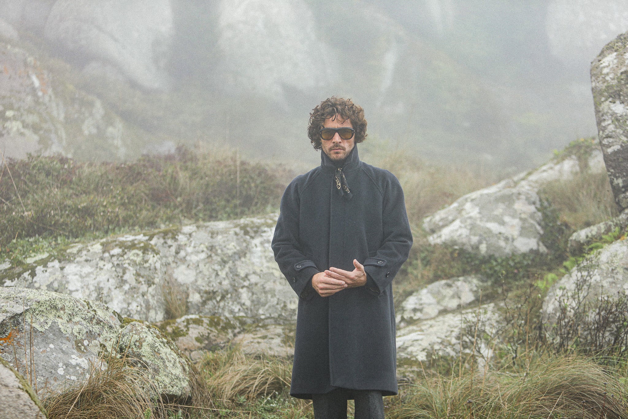 Manteau Balmaccan Laine & Cachemire Marine