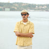 New - Modern Camp Collar Linen Pineapple