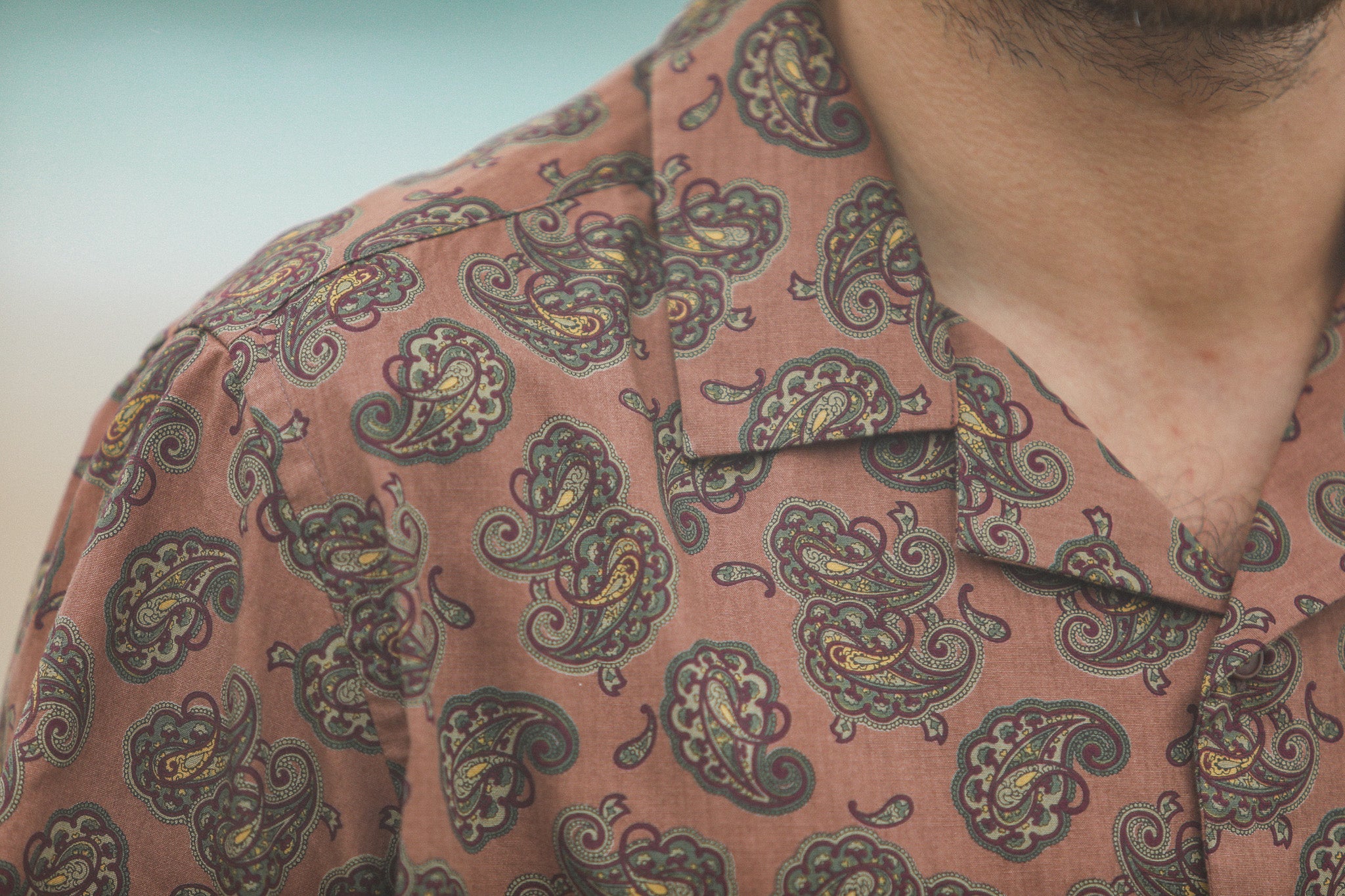 Modern Camp Collar Japanese Paisley Pink