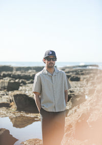 Camp Collar Stripes Beige - Modern Fit