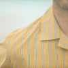 Modern Camp Collar Japanese Stripes Dark Yellow