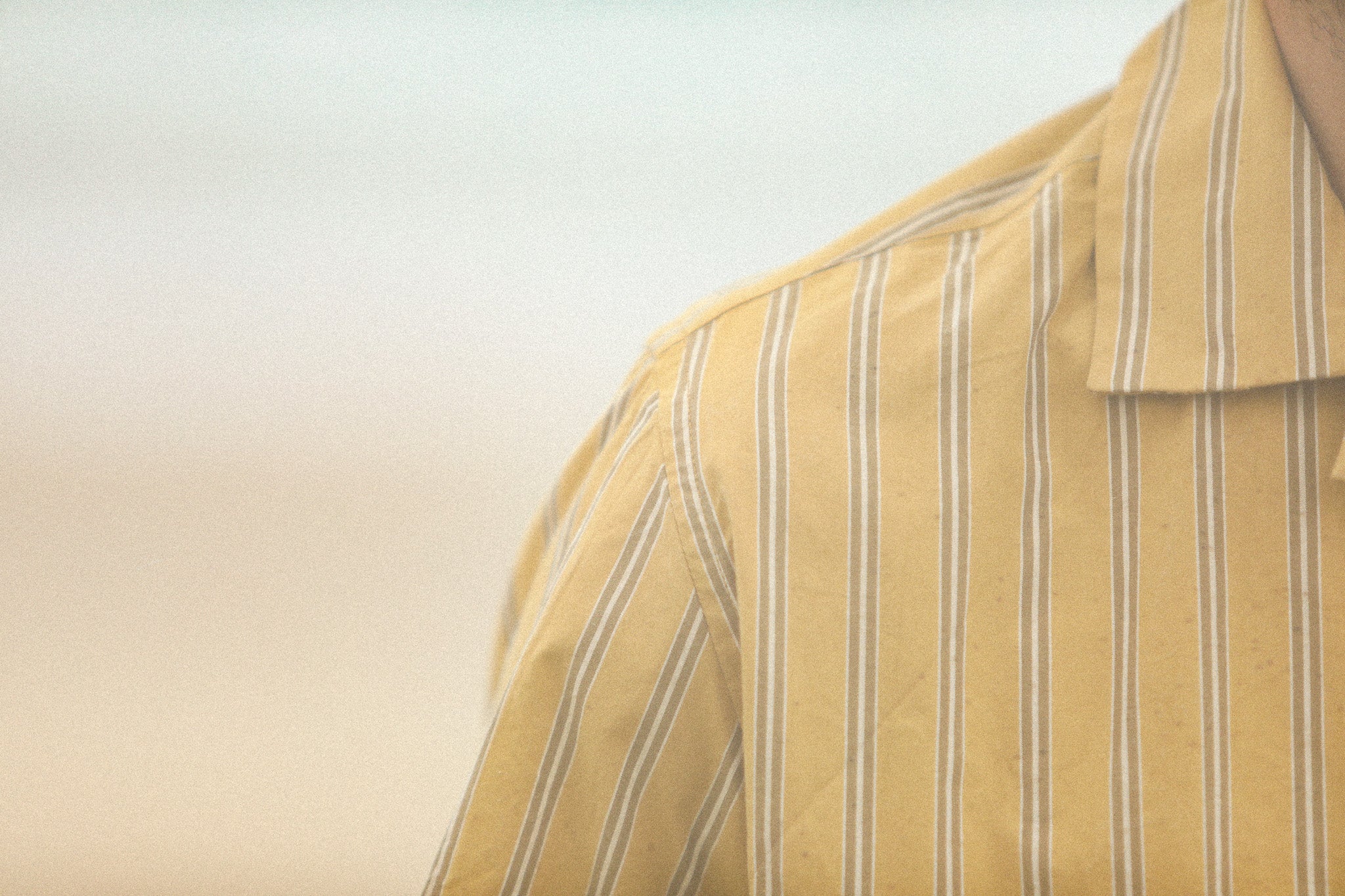 Modern Camp Collar Japanese Stripes Dark Yellow