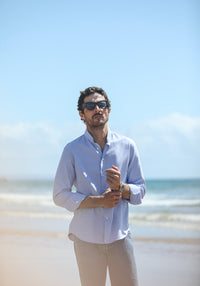 Chemise Oxford Bleu - Col Tailleur