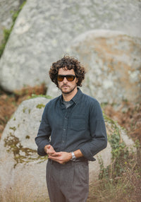 Chemise Flanelle Vert Foncé - Fit Classique