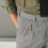 Pantalon Flanelle double pinces - Gris Clair