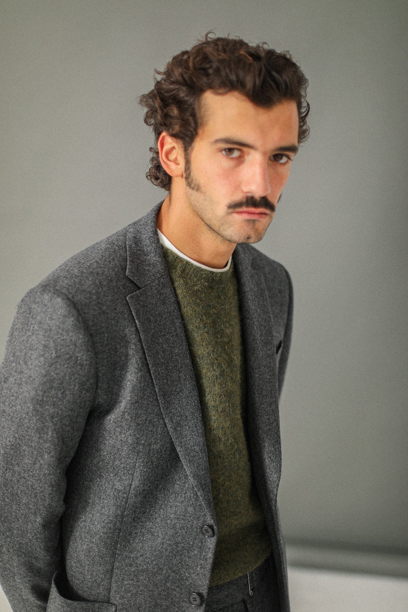 Blazer Semi-Entoilé Flanelle Grise