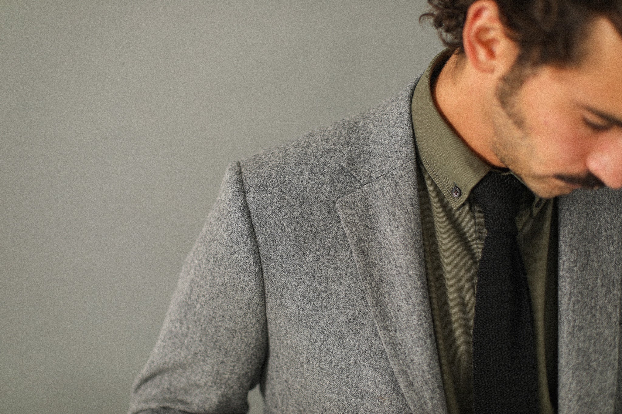 Blazer semi-entoilé flanelle light grey