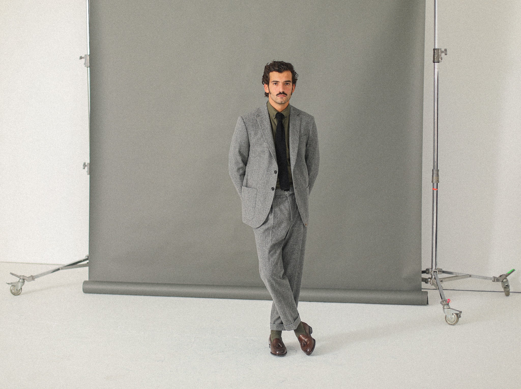 Blazer semi-entoilé flanelle light grey