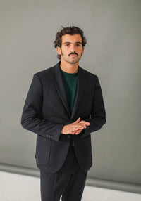 Blazer semi-entoilé flanelle navy
