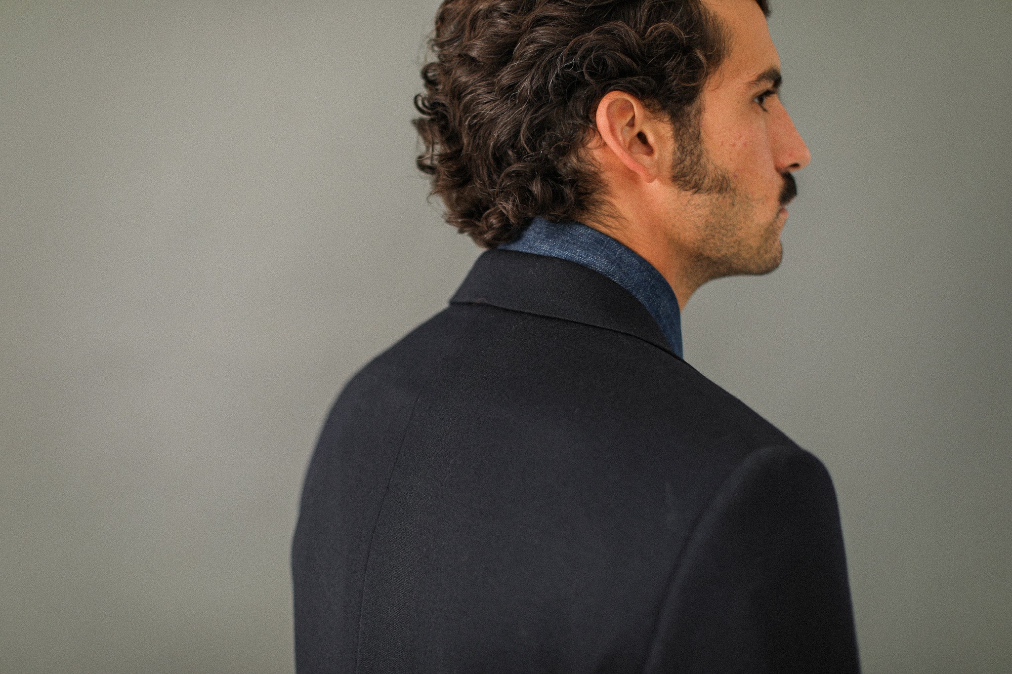 Blazer semi-entoilé flanelle navy