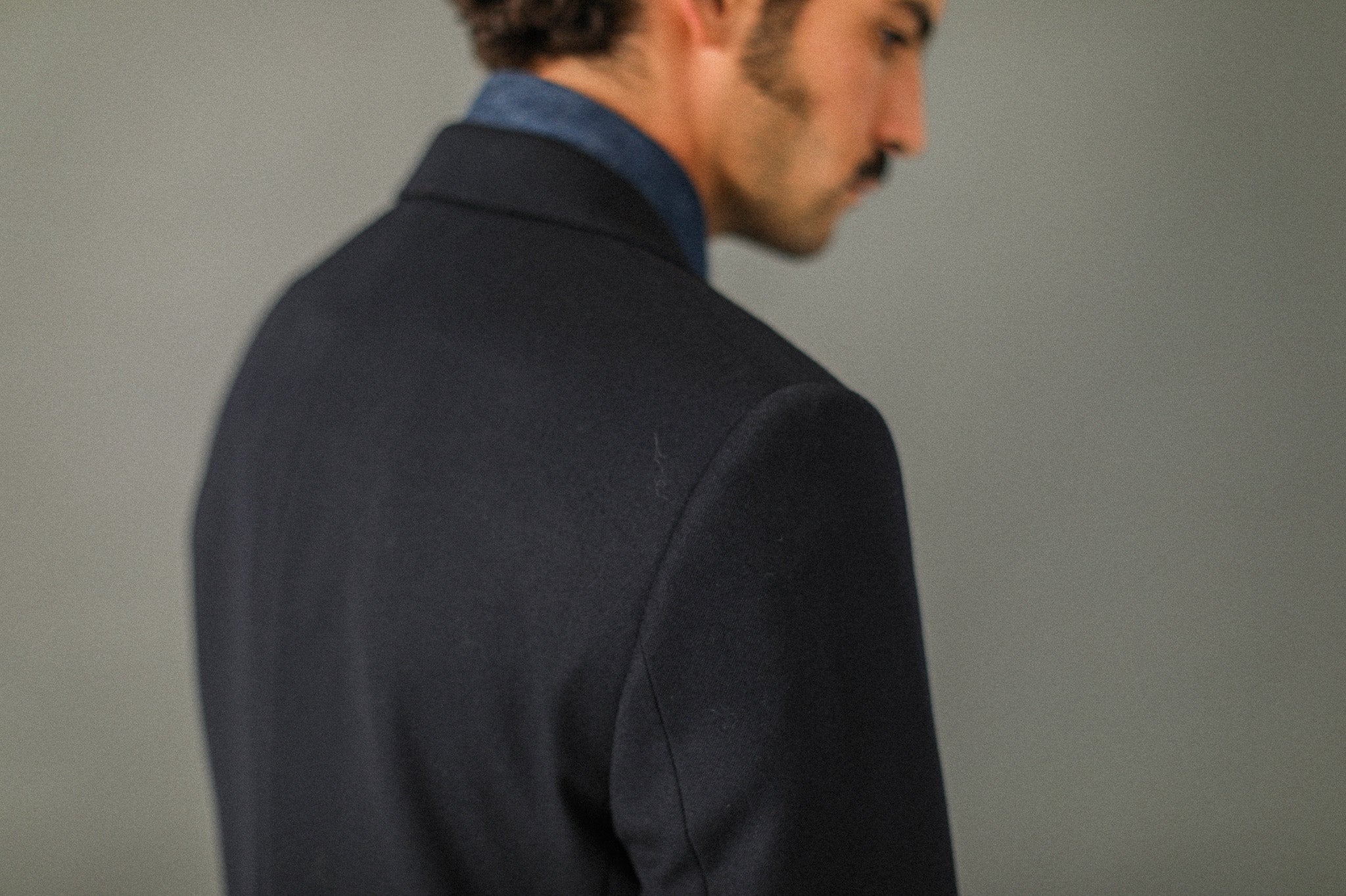 Blazer semi-entoilé flanelle navy