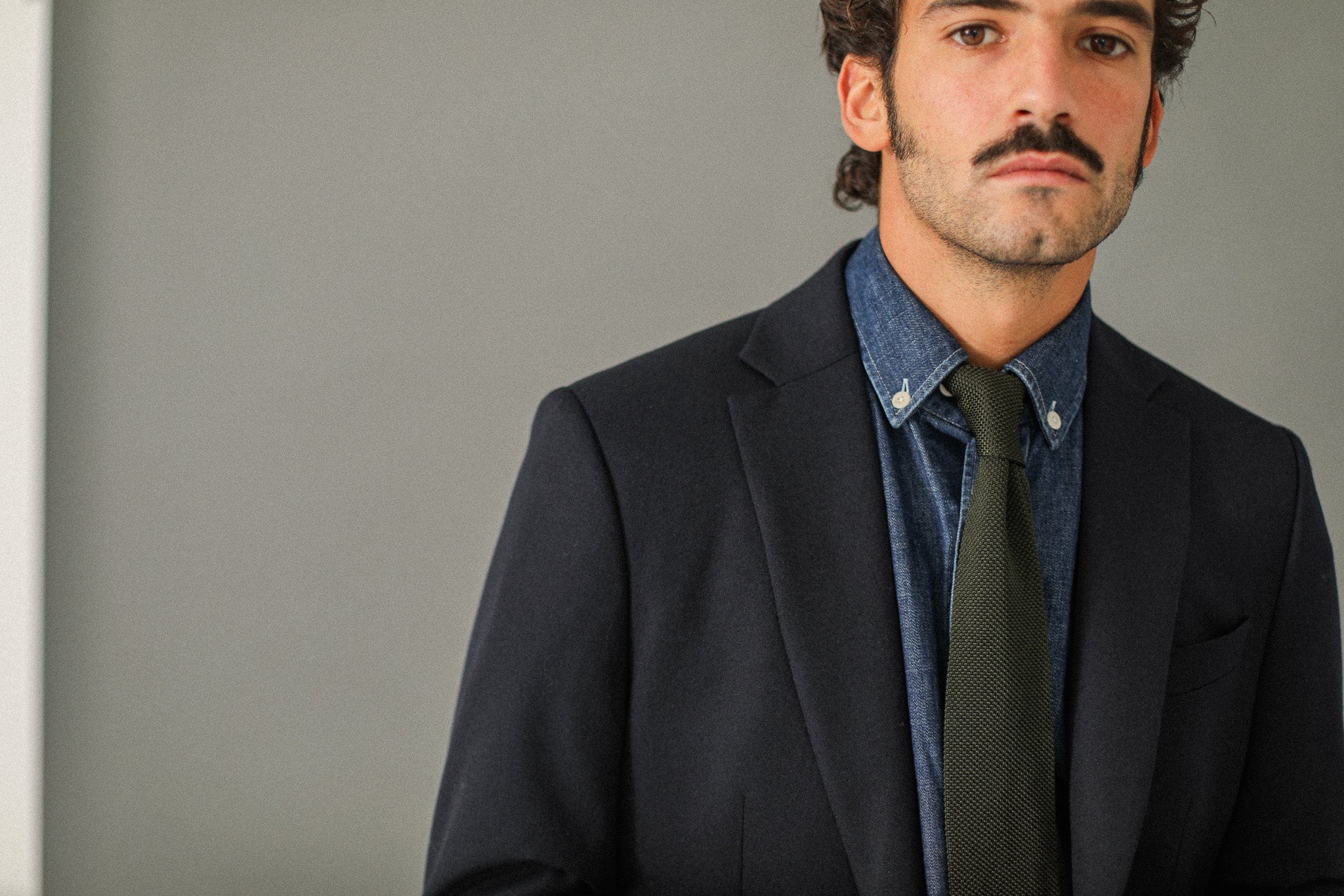 Blazer semi-entoilé flanelle navy