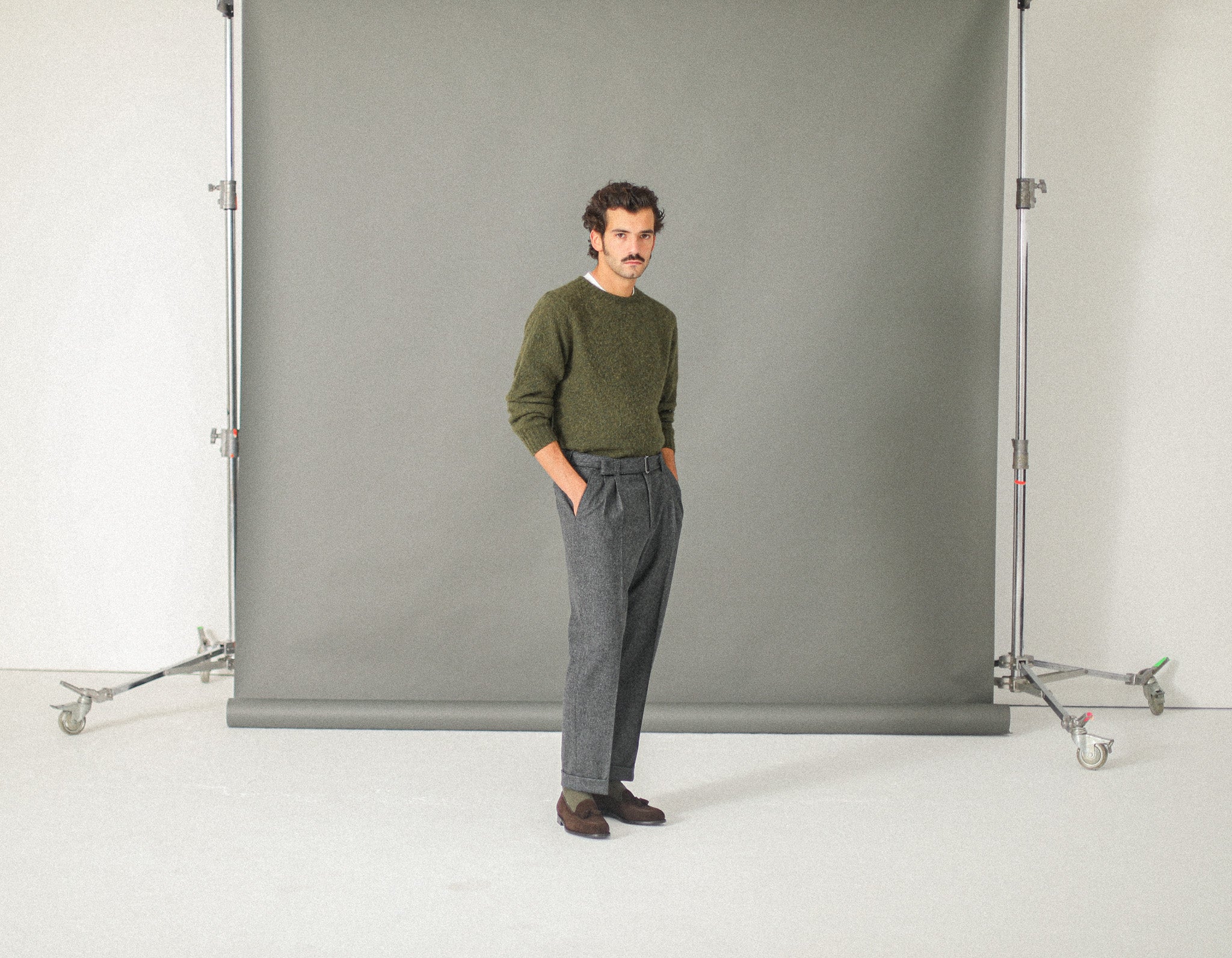 Pantalon Flanelle Double Pince - Gris Foncé