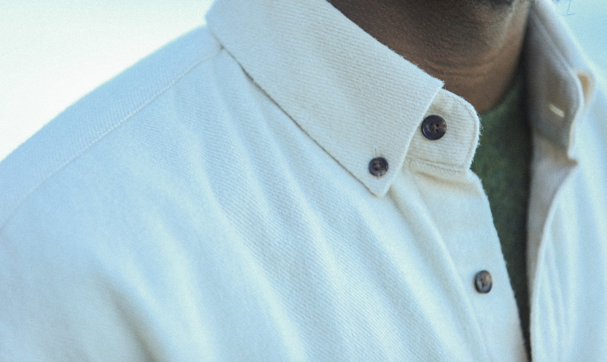 Chemise Flanelle Crème - Modern Fit