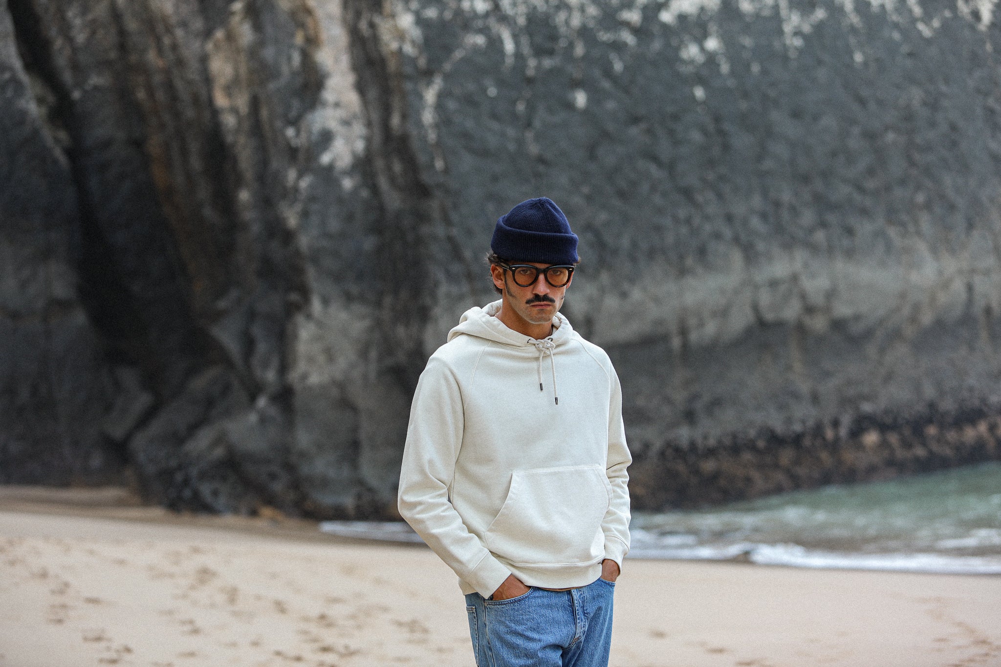 Hoodie Raglan Molleton Vintage Crème