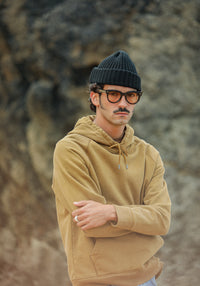 Hoodie Raglan Acid Wash Gold