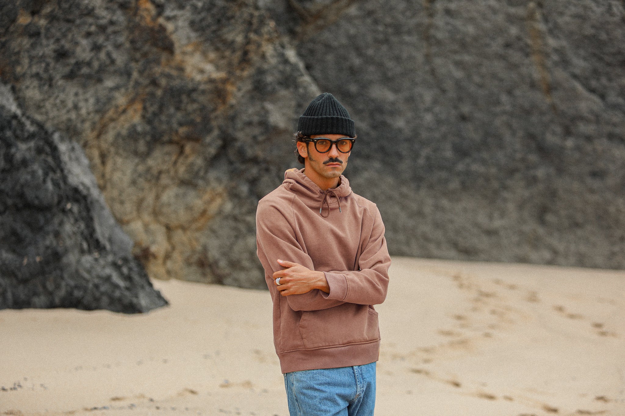 Hoodie Raglan Acid Wash Terracotta