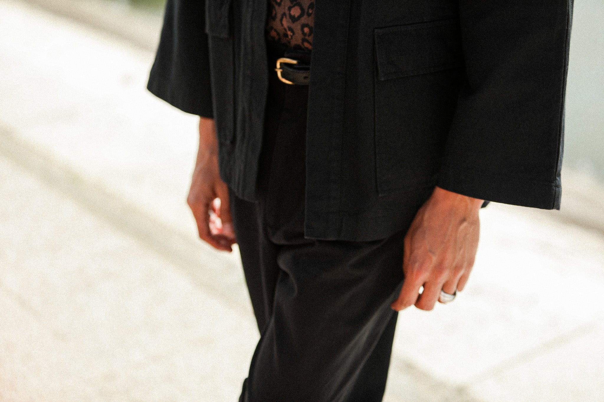 Veste Kimono Canvas Japonais Noir