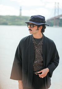 Veste Kimono Canvas Japonais Noir