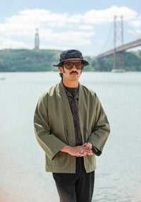 Veste Kimono Canvas Japonais Khaki